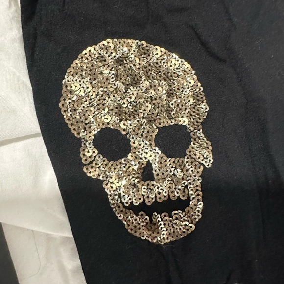 Express Sequin Skull Raglan Top Size Small - Picture 11 of 16